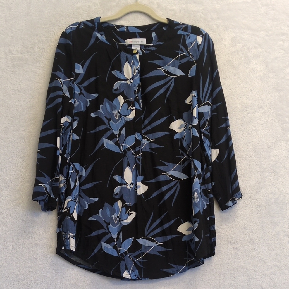 Liz Claiborne Women's‎ Floral 3/4 Sleeve Office Blouse Size M